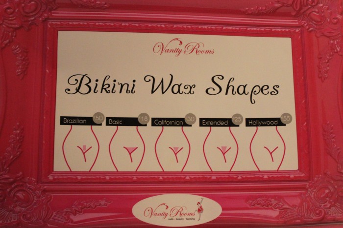 Bikini Wax Shapes from The Vanity Rooms in Dublin