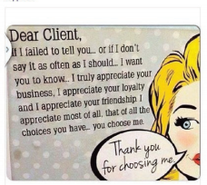 Salon Clients Thank You