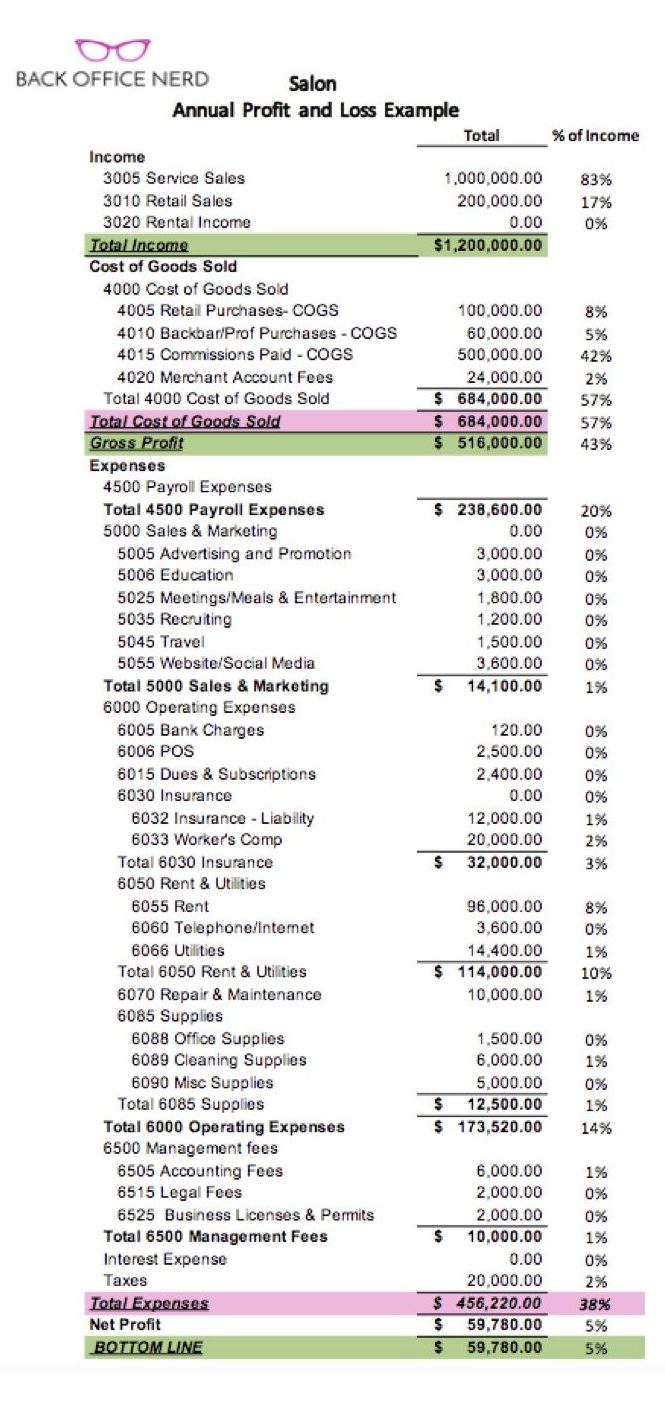 Pl Template For Small Business