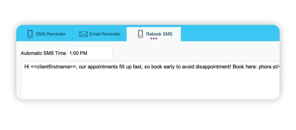 rebooking SMS feature