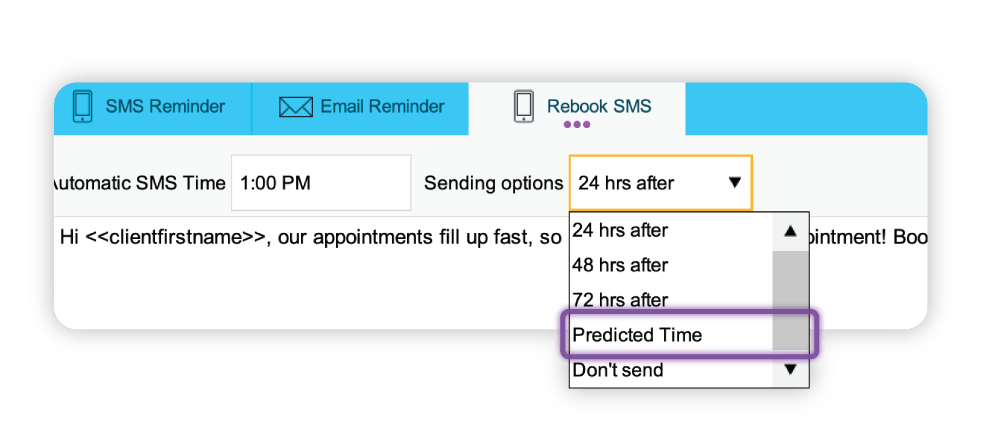 rebooking SMS feature